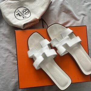 Hermes White Sandals